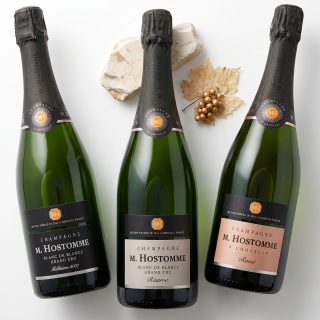 Estuche con 3 botellas de champán francés